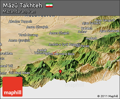 Satellite Panoramic Map of Māzū Takhteh