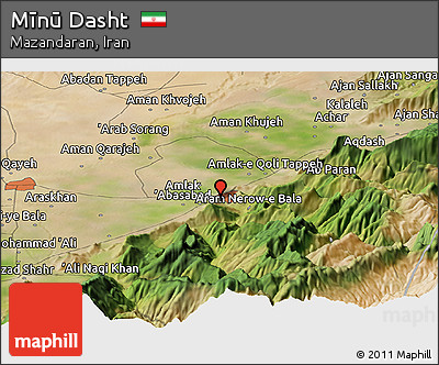 Satellite Panoramic Map of Mīnū Dasht