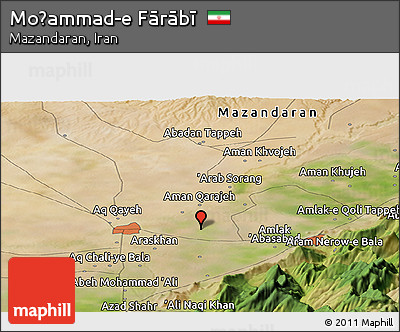 Satellite Panoramic Map of Moḩammad-e Fārābī