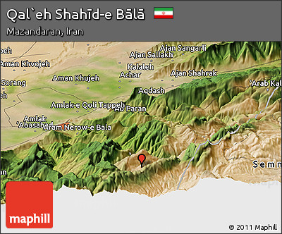 Satellite Panoramic Map of Qal`eh Shahīd-e Bālā