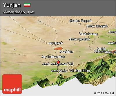 Satellite Panoramic Map of Yūrjān
