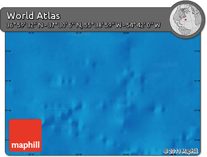Physical Map of the Area around 37° 14' 49" N, 55° 10' 29" W