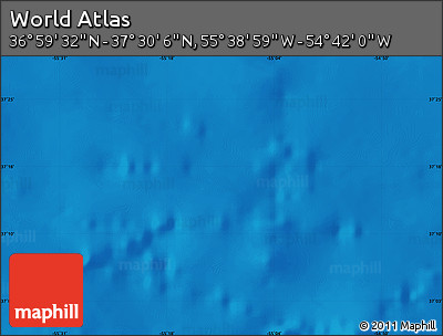 Physical Map of the Area around 37° 14' 49" N, 55° 10' 29" W