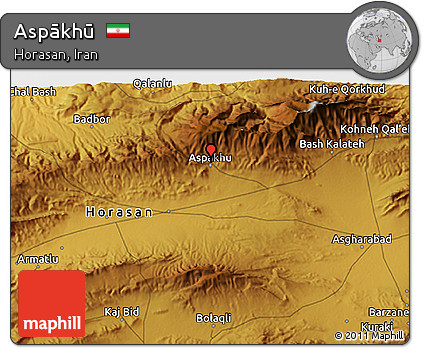 Physical 3D Map of Aspākhū
