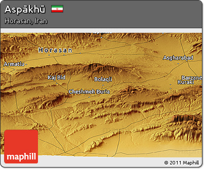 Physical Panoramic Map of Aspākhū