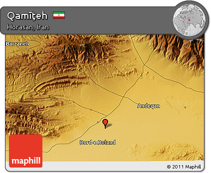 Physical 3D Map of Qamīţeh