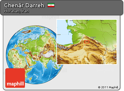 Physical Location Map of Chenār Darreh