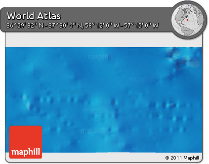 Physical 3D Map of the Area around 37° 14' 49" N, 57° 43' 30" W