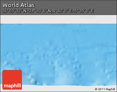 Physical 3D Map of the Area around 37° 14' 49" N, 5° 10' 30" E