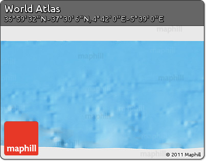 Physical 3D Map of the Area around 37° 14' 49" N, 5° 10' 30" E