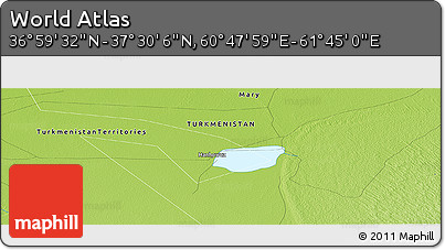 Physical Panoramic Map of the Area around 37° 14' 49" N, 61° 16' 29" E