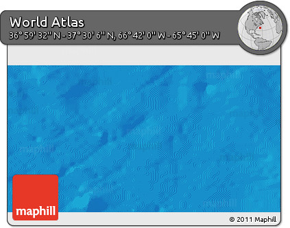 Shaded Relief 3D Map of the Area around 37° 14' 49" N, 66° 13' 29" W