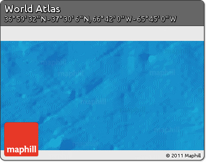 Shaded Relief 3D Map of the Area around 37° 14' 49" N, 66° 13' 29" W