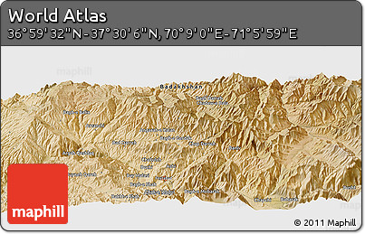 Satellite Panoramic Map of the Area around 37° 14' 49" N, 70° 37' 30" E