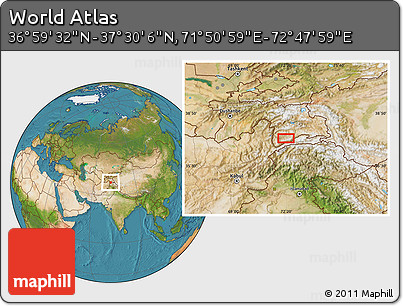 Satellite Location Map of the Area around 37° 14' 49" N, 72° 19' 29" E