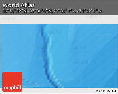 Political 3D Map of the Area around 37° 14' 49" N, 72° 10' 30" W