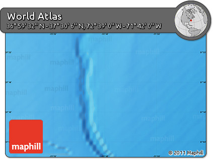 Shaded Relief Map of the Area around 37° 14' 49" N, 72° 10' 30" W