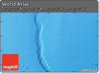 Shaded Relief Map of the Area around 37° 14' 49" N, 72° 10' 30" W