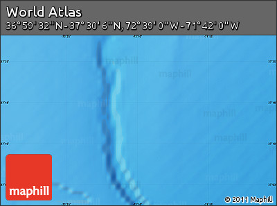 Shaded Relief Map of the Area around 37° 14' 49" N, 72° 10' 30" W