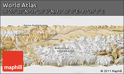 Satellite Panoramic Map of the Area around 37° 14' 49" N, 73° 10' 30" E