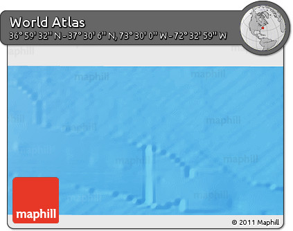 Physical 3D Map of the Area around 37° 14' 49" N, 73° 1' 30" W