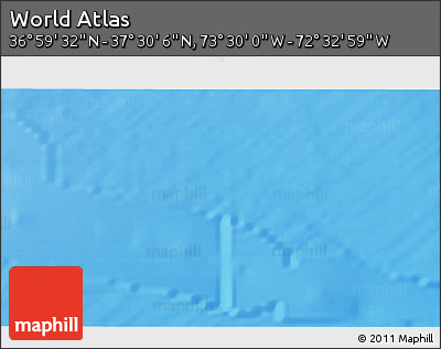 Physical 3D Map of the Area around 37° 14' 49" N, 73° 1' 30" W