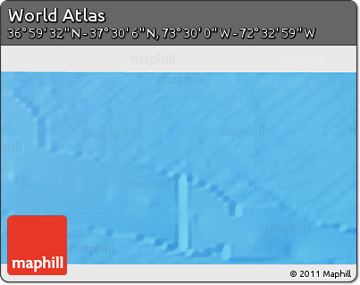 Physical 3D Map of the Area around 37° 14' 49" N, 73° 1' 30" W