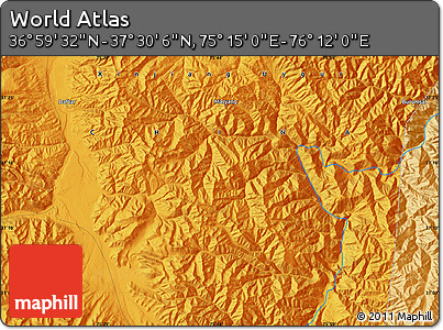 Political Map of the Area around 37° 14' 49" N, 75° 43' 29" E