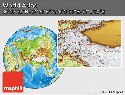 Physical Location Map of the Area around 37° 14' 49" N, 76° 34' 29" E