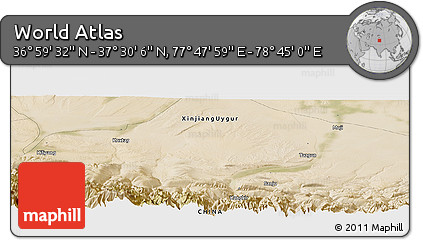 Satellite Panoramic Map of the Area around 37° 14' 49" N, 78° 16' 30" E