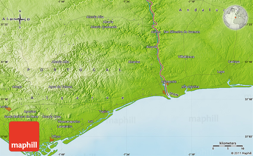 Physical Map of Monte Negro Physical Map of Monte Negro