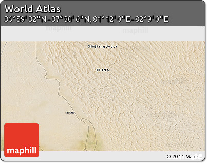 Satellite 3D Map of the Area around 37° 14' 49" N, 81° 40' 30" E