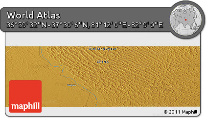 Physical Panoramic Map of the Area around 37° 14' 49" N, 81° 40' 30" E