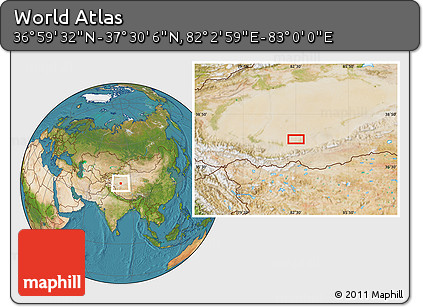 Satellite Location Map of the Area around 37° 14' 49" N, 82° 31' 30" E