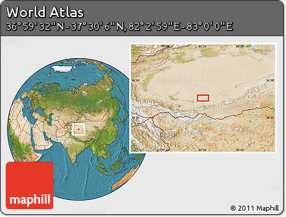 Satellite Location Map of the Area around 37° 14' 49" N, 82° 31' 30" E