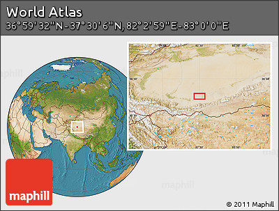 Satellite Location Map of the Area around 37° 14' 49" N, 82° 31' 30" E