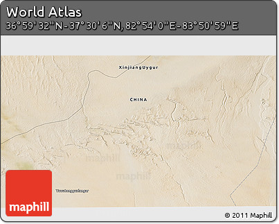 Satellite 3D Map of the Area around 37° 14' 49" N, 83° 22' 30" E