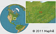 Satellite Location Map of the area around 37° 14' 49" N, 83° 13' 29" W
