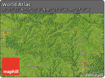 Satellite Map of the Area around 37° 14' 49" N, 84° 55' 30" W