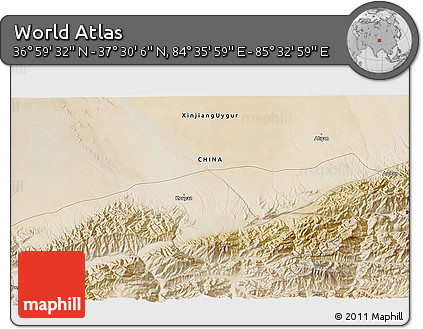 Satellite 3D Map of the Area around 37° 14' 49" N, 85° 4' 29" E