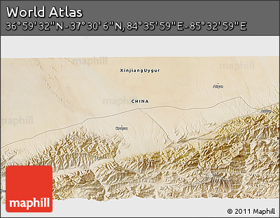 Satellite 3D Map of the Area around 37° 14' 49" N, 85° 4' 29" E