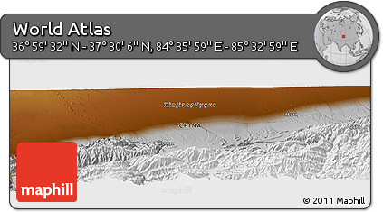 Physical Panoramic Map of the Area around 37° 14' 49" N, 85° 4' 29" E
