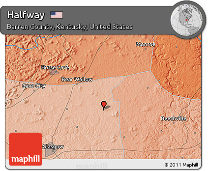 Political 3D Map of Halfway