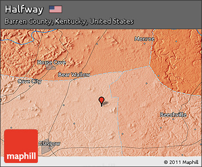 Political 3D Map of Halfway