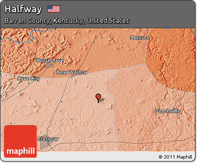 Political 3D Map of Halfway