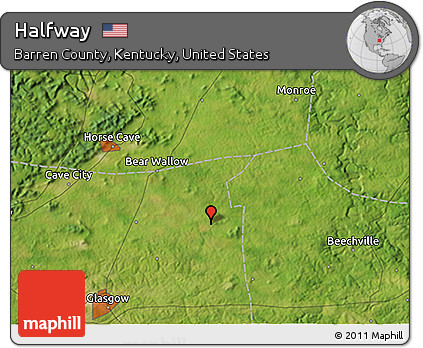 Satellite 3D Map of Halfway