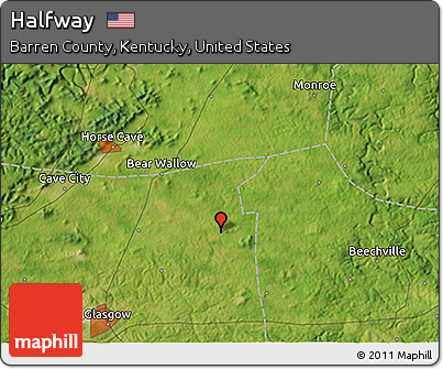 Satellite 3D Map of Halfway