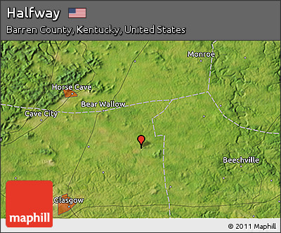 Satellite 3D Map of Halfway
