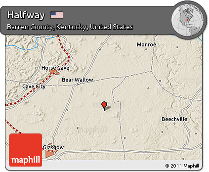 Shaded Relief 3D Map of Halfway
