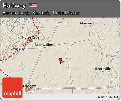 Shaded Relief 3D Map of Halfway